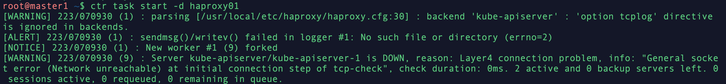 containerd搭建keepalived + haproxy